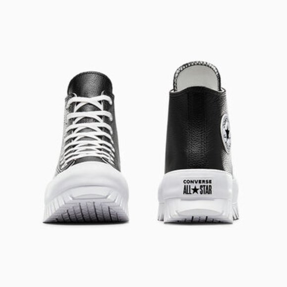 Converse Black Leather Platform Sneakers Chuck Taylor All Star Lugged 2.0 size 5 - Picture 9 of 9